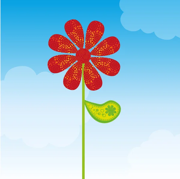 Fleur avec ornements — Image vectorielle