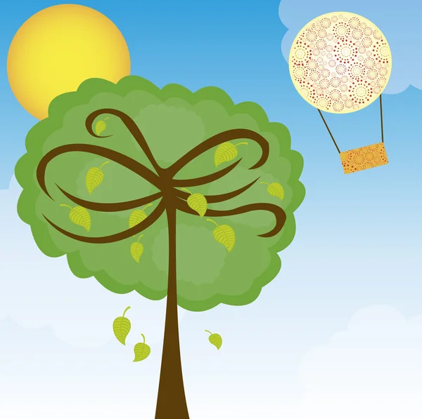 Пейзаж с воздушными шарами — стоковый вектор