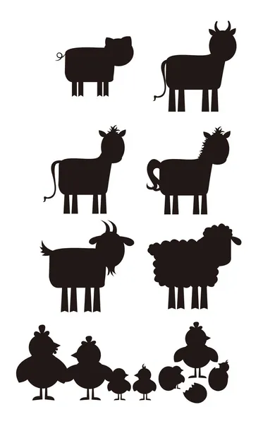 Farm animal silhouette — Stock Vector