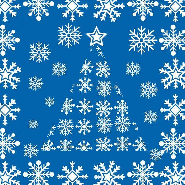 Flocons de neige arbre — Image vectorielle