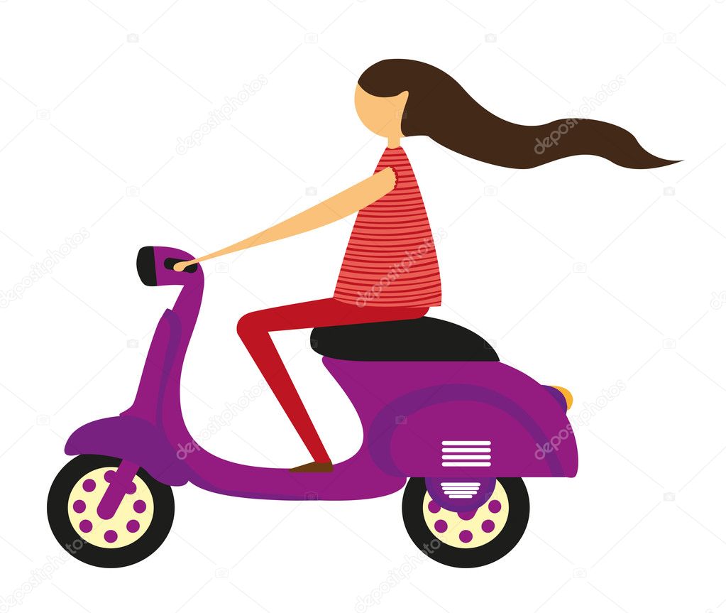 girl over motorbike