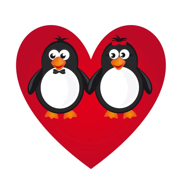 Pingvin kärlek — Stock vektor
