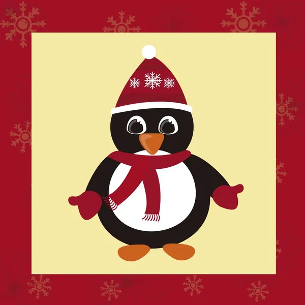 Penguin christmas — Stock Vector
