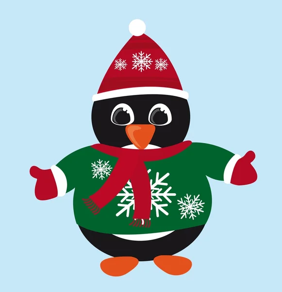 Pingüino de Navidad — Archivo Imágenes Vectoriales