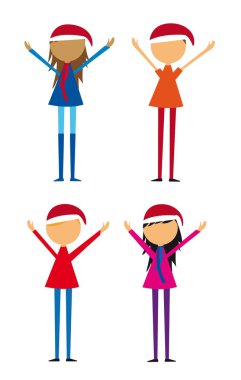 Four childrens vector