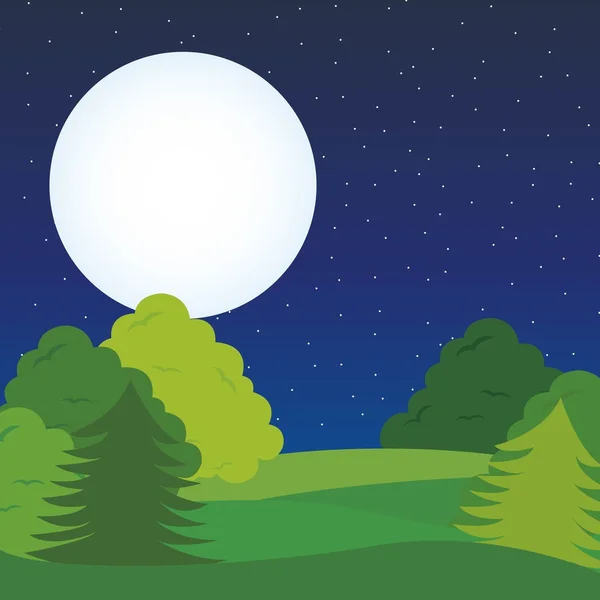 Ночной пейзаж — стоковый вектор