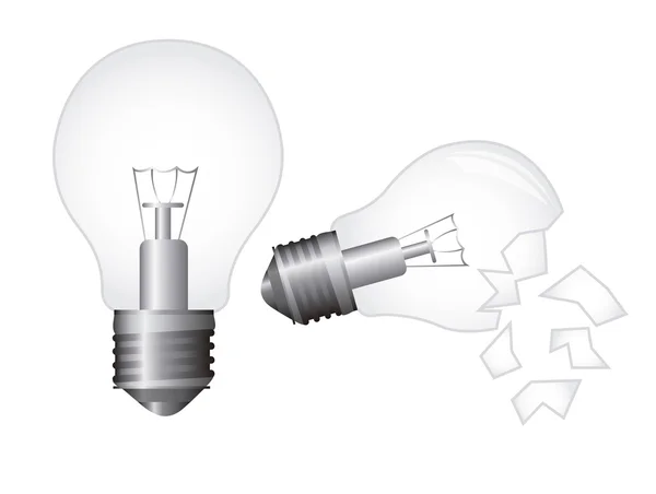 Broken electric bulb — Stock Vector