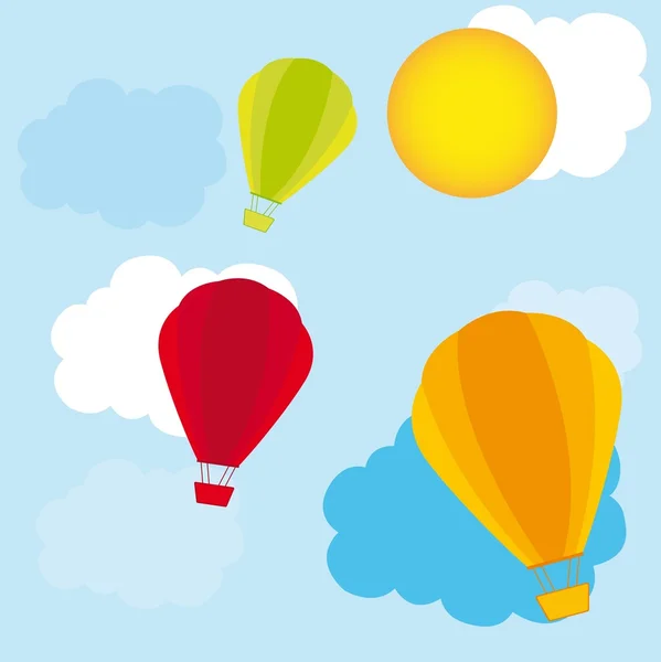 Schattige luchtballonnen — Stockvector
