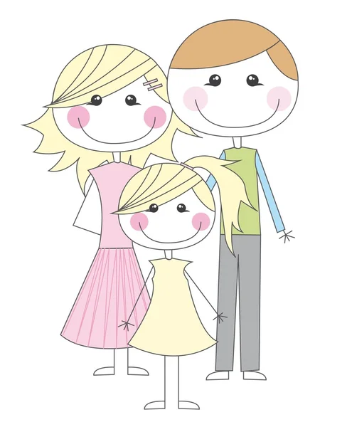 Bande dessinée familiale heureuse — Image vectorielle