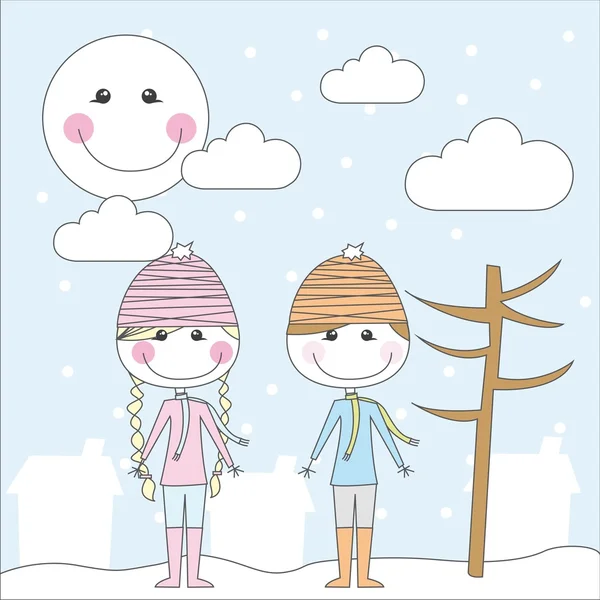 stock vector winter cartoons