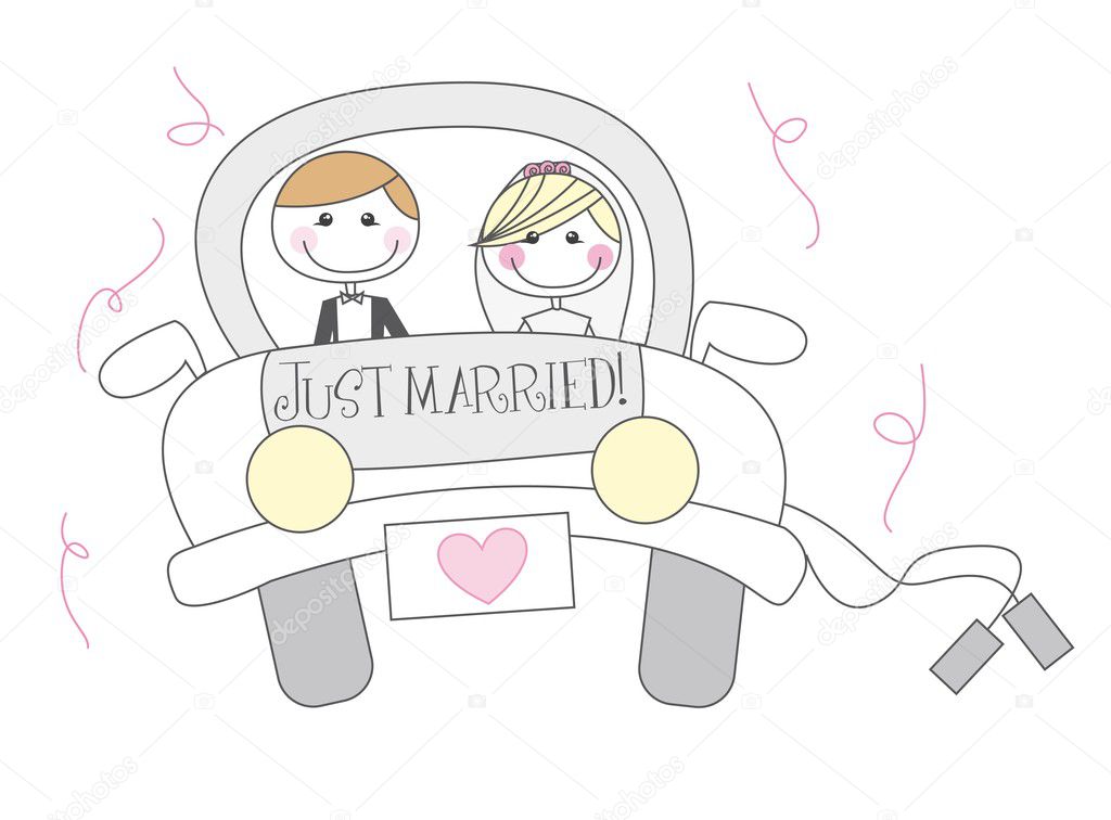 just married cartoon