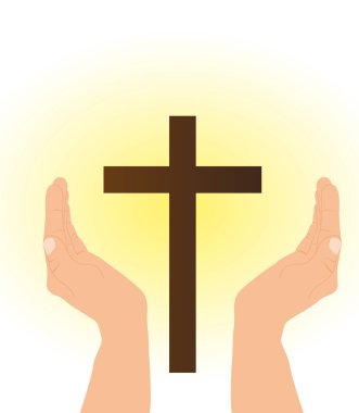 hand and cross clipart