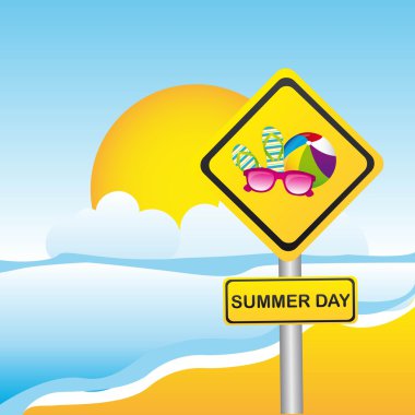summer day, yellow sign clipart