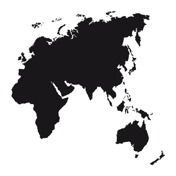 Silhouette d'Europe, d'Asie, d'Afrique et d'Océanie — Image vectorielle