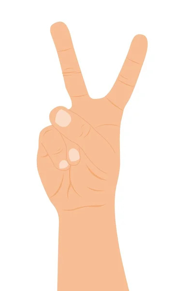 Main avec deux doigts vers le haut — Image vectorielle