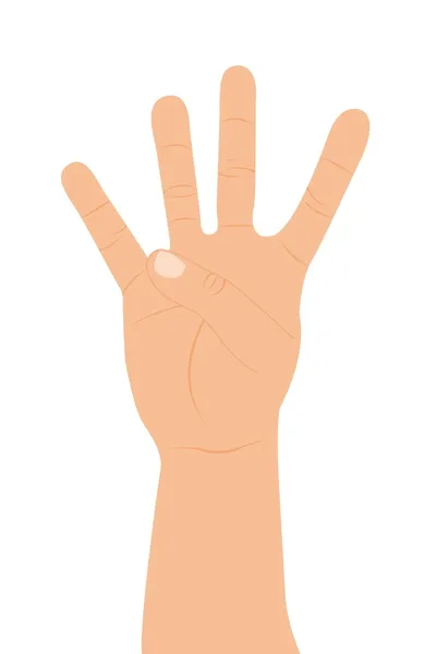 Рука с четырьмя пальцами вверх — стоковый вектор