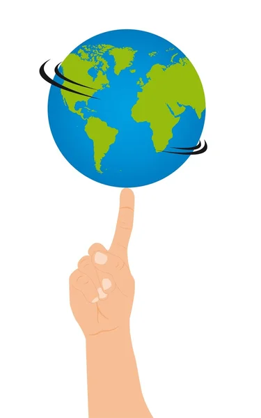 Hand and world — Stock Vector