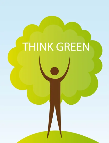 Tænk grønt – Stock-vektor