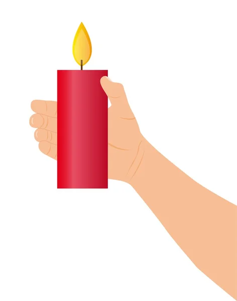 Рука зі свічкою — стоковий вектор