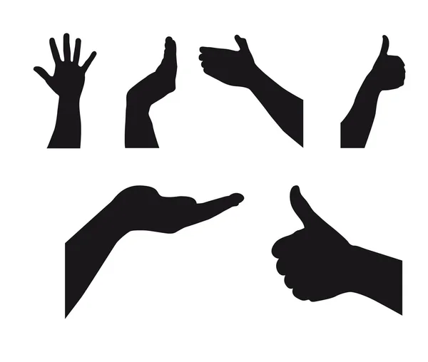 Mains en silhouette — Image vectorielle