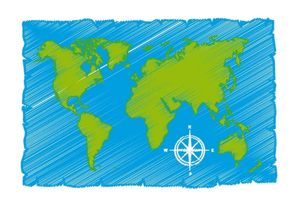 Croquis de la carte du monde — Image vectorielle