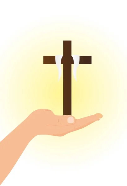 Рука з хрест — стоковий вектор
