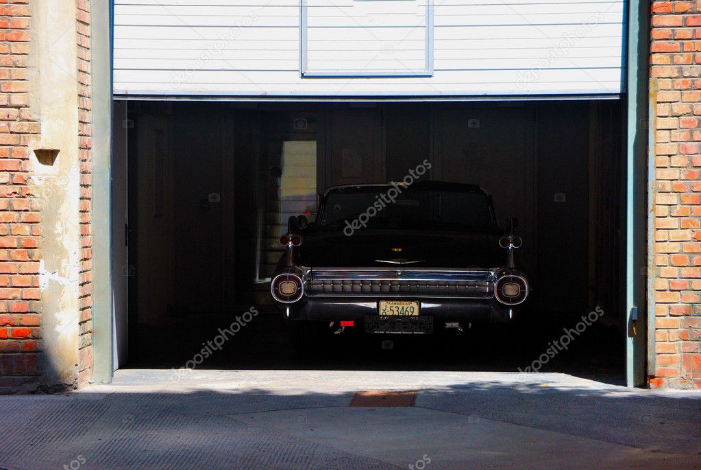 Vintage car in garage