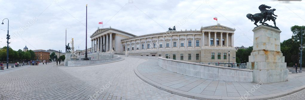 Panorama view vienna parliament