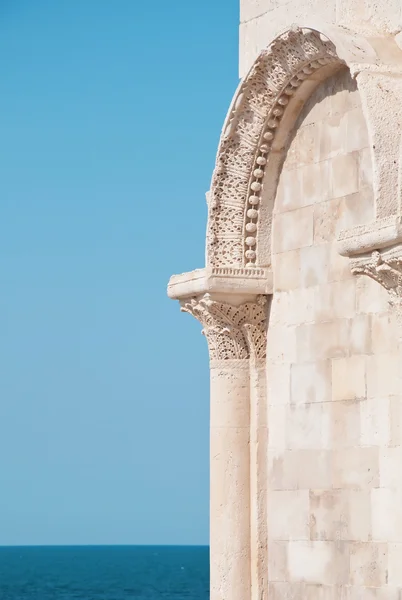 stock image Detail of old architecture and sea