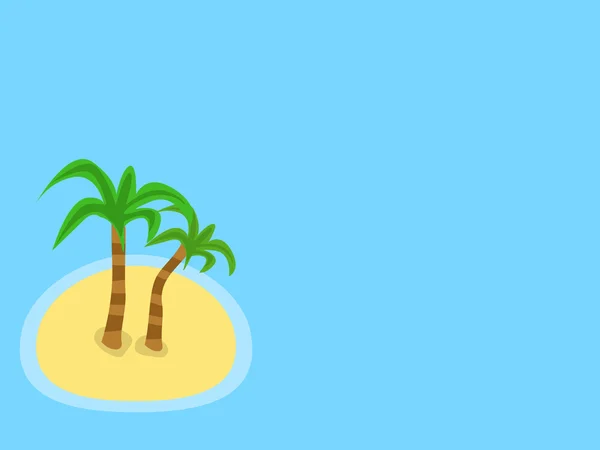 Hintergrund im Retro-Stil mit kleiner Insel und Palmen — Stockvektor