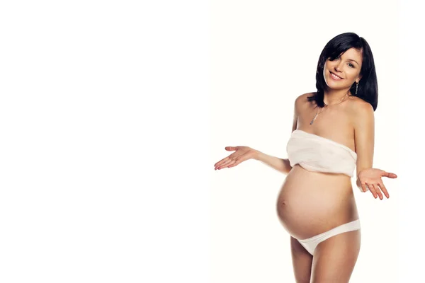 Apologetic pregnant woman — Stock Photo, Image