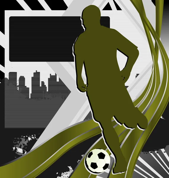 Sports d'hiver Affiches conçues. Silhouette de joueur de football . — Image vectorielle