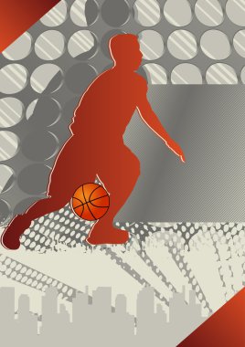 çılgın çember basketbol poster. vektör çizim.