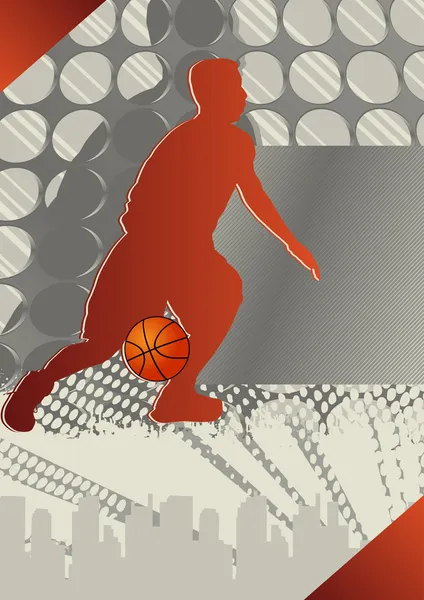 Баскетбольный постер Сумасшедшего Круга. Векторная миграция . — стоковый вектор