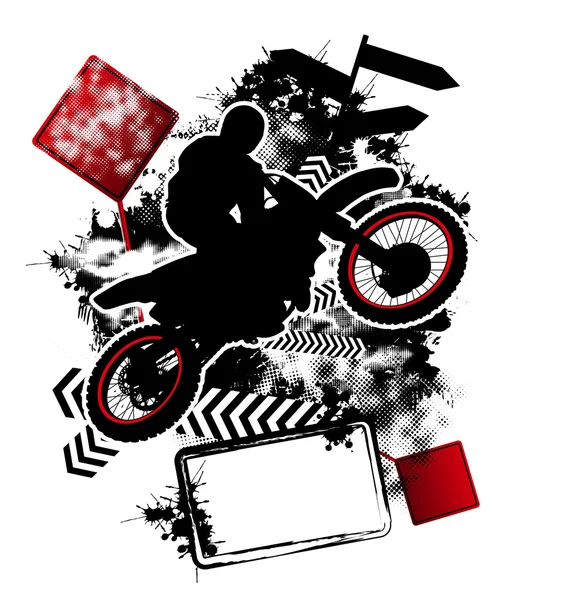 Motocicleta grunge plantilla vector — Vector de stock