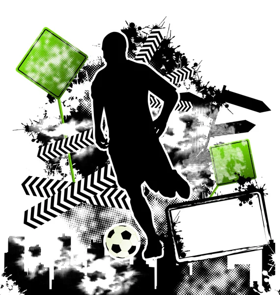Fútbol grunge plantilla vector — Archivo Imágenes Vectoriales