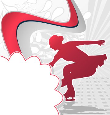 Spor Şablon poster Artistik Patinaj. vektör çizim.