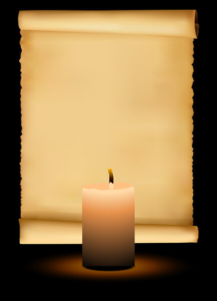 Parchment and candle