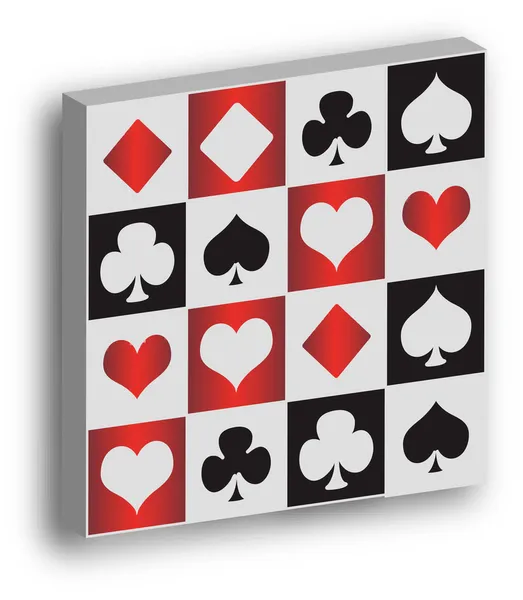 Rood, wit en zwarte ace kaarten — Stockfoto