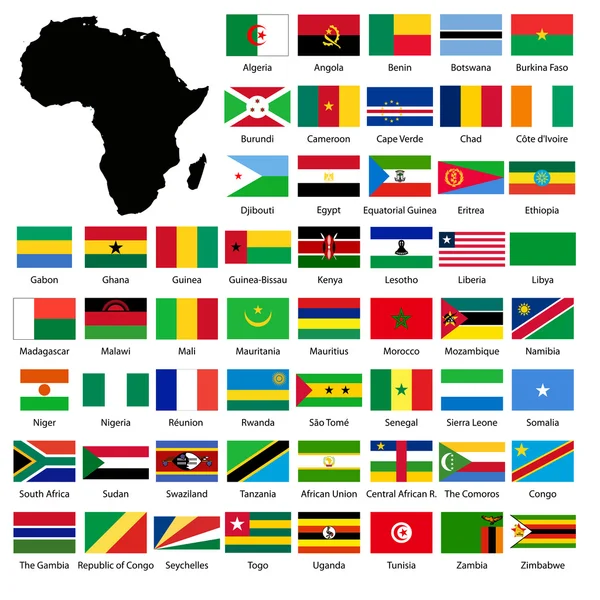 Bandeiras africanas — Fotografia de Stock