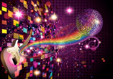 Music on colorfull background clipart