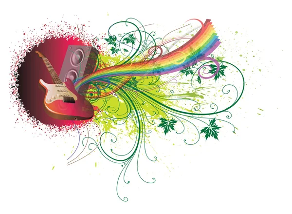 Musikk og regnbue – stockfoto