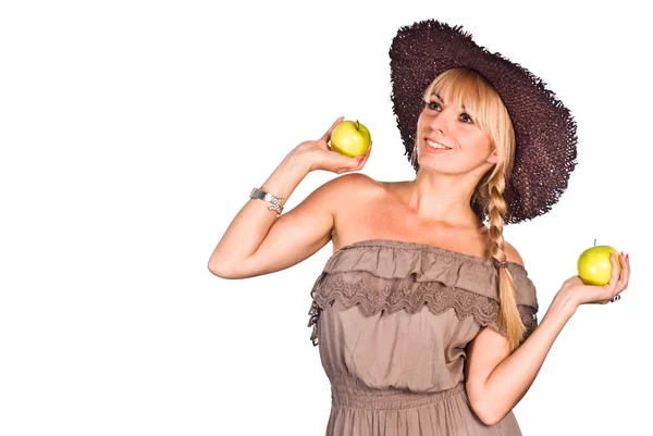 Buena chica con manzana —  Fotos de Stock
