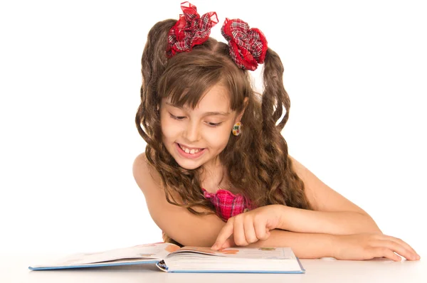 Έξυπνο κορίτσι ανάγνωση — Φωτογραφία Αρχείου
