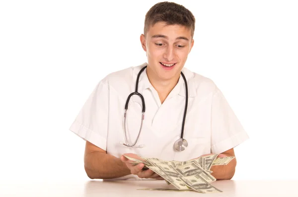 Läkare med pengar — Stockfoto