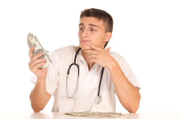 Doktor ve para — Stok fotoğraf