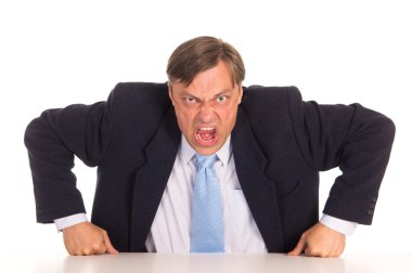 Angry office worker clipart