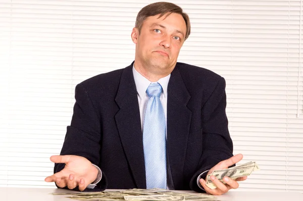 Gelukkige zakenman met geld — Stockfoto