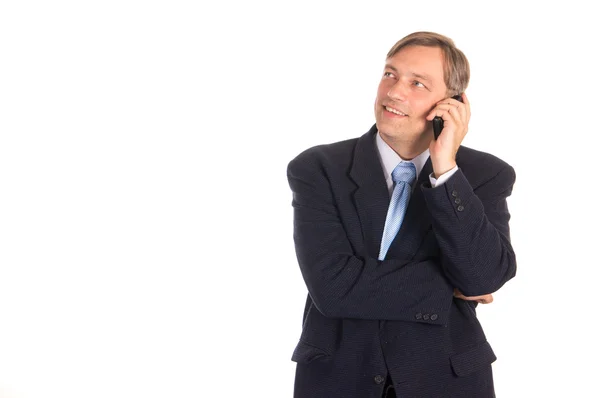 Uomo d'affari con un telefono — Foto Stock