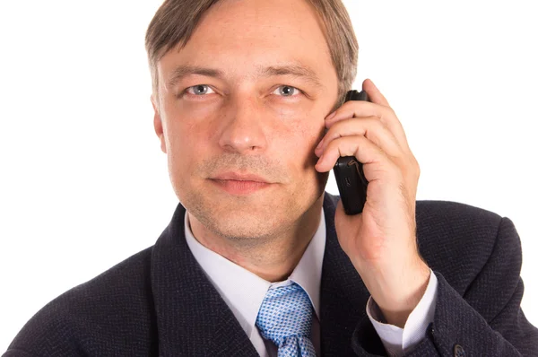Biznesmen z telefonem — Zdjęcie stockowe